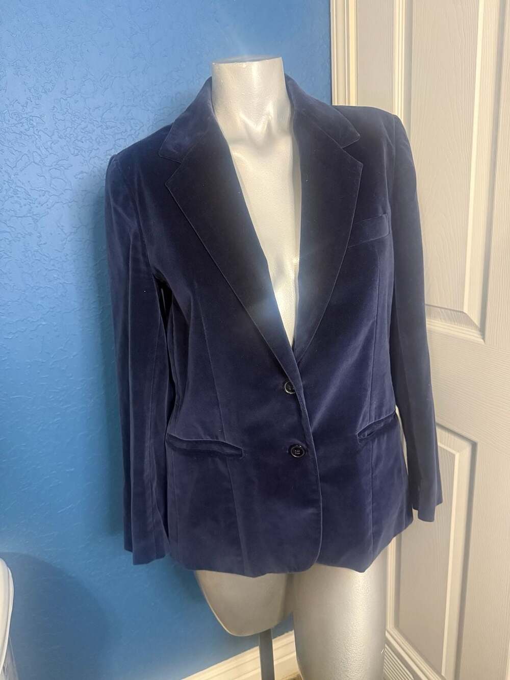 Anthony's Vintage Blue Cotton Velveteen Blazer Size 12